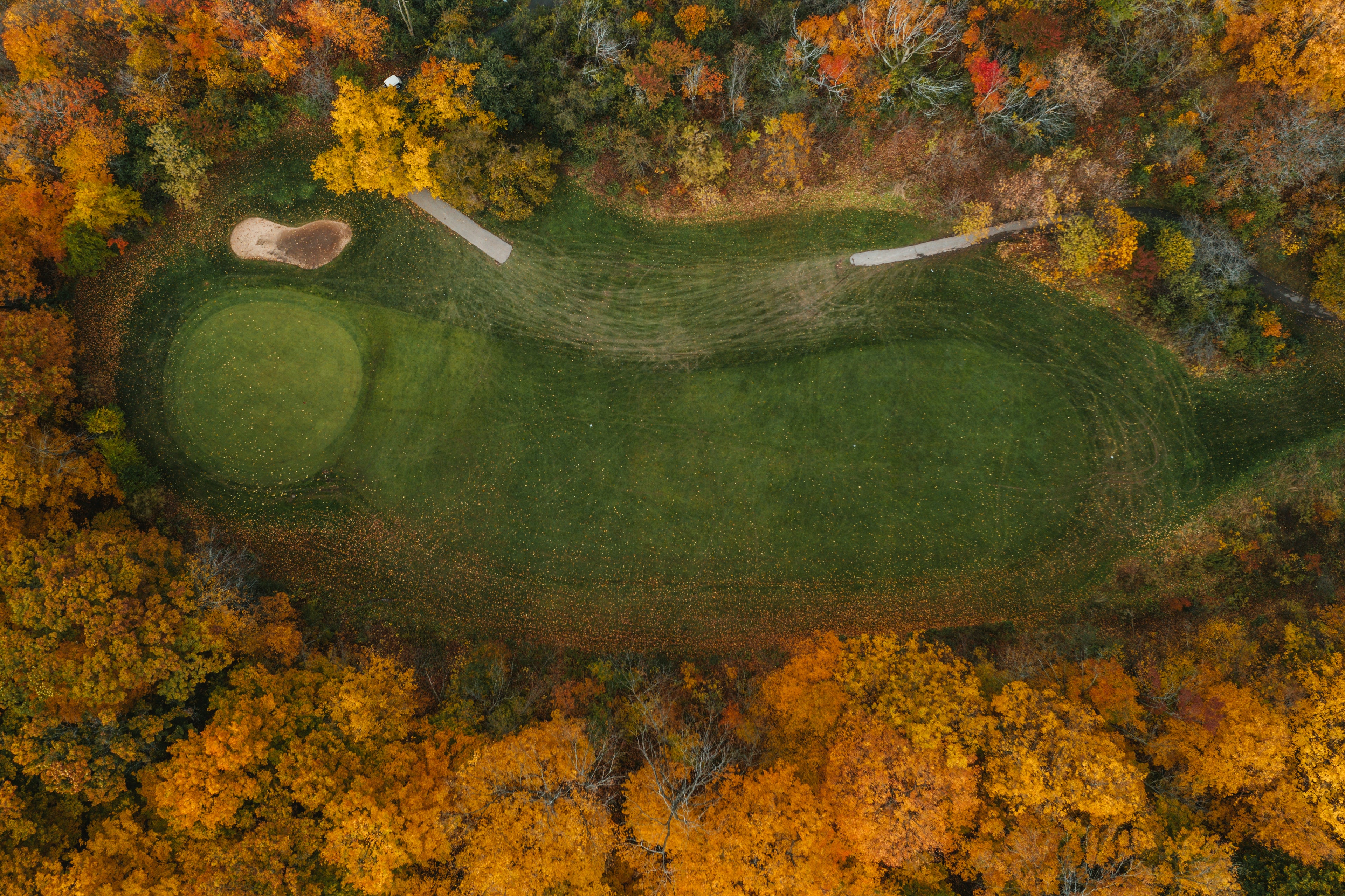 Golfplatz Draufsicht - Ein kleines und kurzes Par 3.